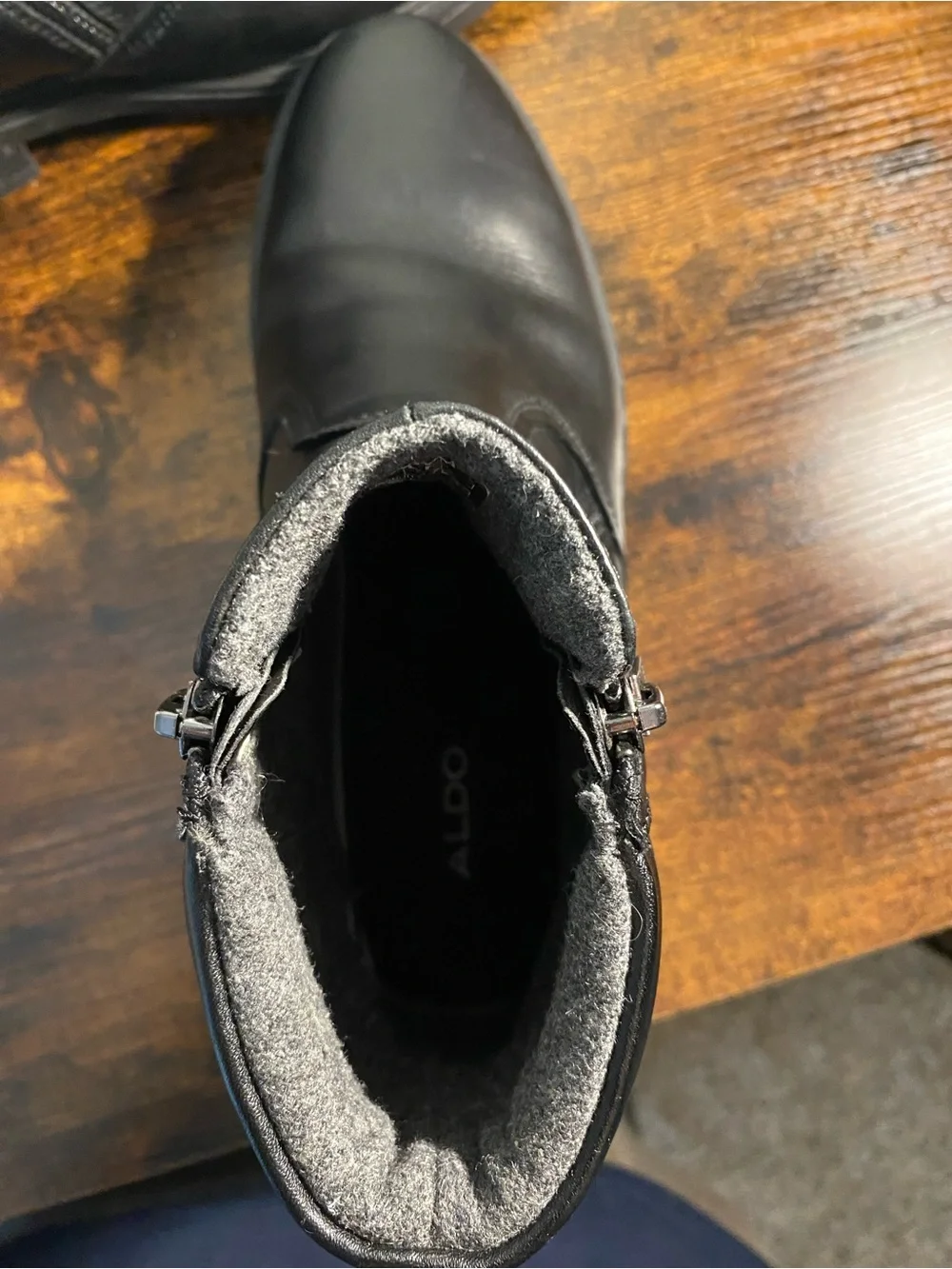 Aldo Black Waterproof Leather Chukka Zip Boots